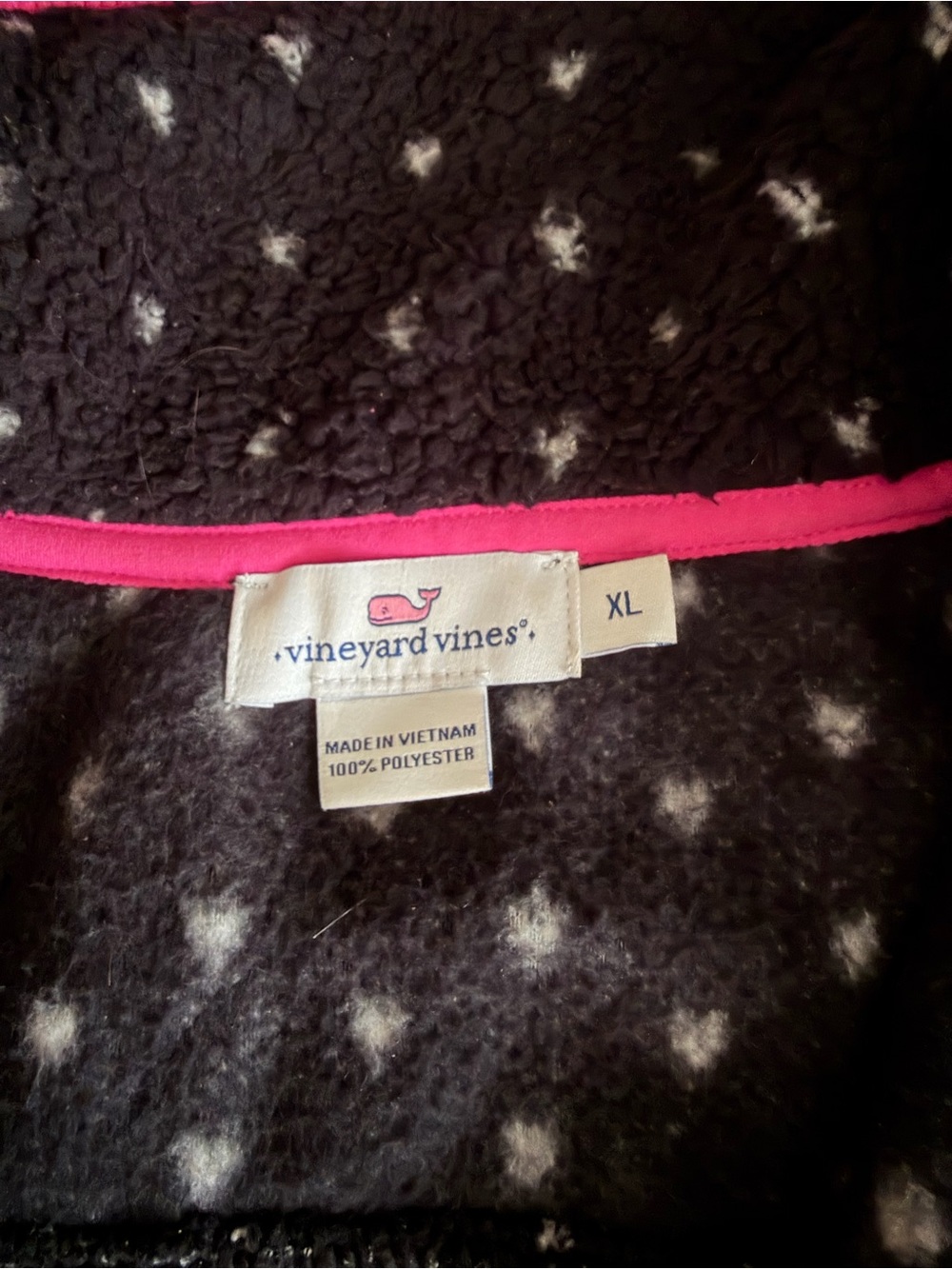 Vineyard Vines Black Star Print Jacket with Pink Trim